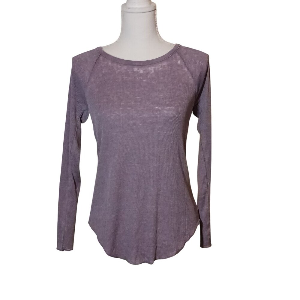 NEW Chaser Burnout‎ Strappy Open Back Ribbed Long Sleeve T-shirt Size M